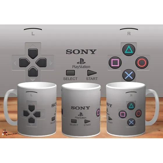 Taza Plastation One Joystic Conmemorativa Fans 4k Art
