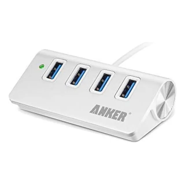 Concentrador Adaptador Hub Anker 4-1 Usb 3.0 P/ Pc Mac Plata