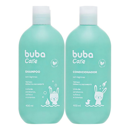 Kit Limpeza Bebê Infantil Shampoo Condicionador 400ml Buba Kit Limpeza Bebê Infantil Shampoo Condicionador 400ml Buba