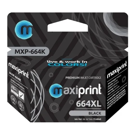 Cartucho Maxiprint Compatible Hp 664xl Negro (f6v31al)