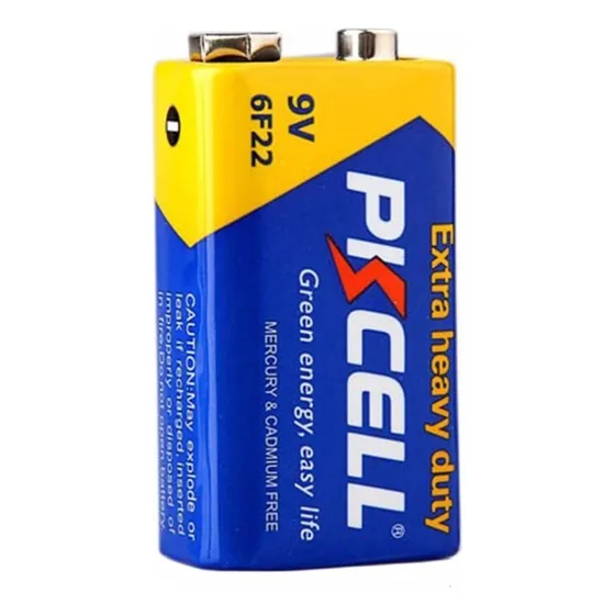 Batería Pkcell 9v 6f22, Igual A 6lr61 Er9v Cr9v - Par