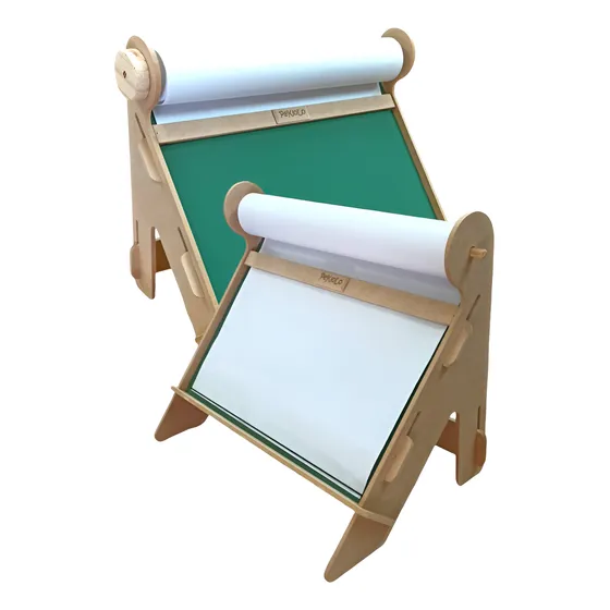 Atril De Mesa Infantil Con Pizarra+rollo De Papel+pinturitas