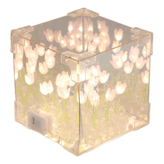 2in1 Diy Tulipán Flor Lámpara Led De Rubik Luz De Noche 2in1 Diy Tulipán Flor Lámpara Led De Rubik Luz De Noche