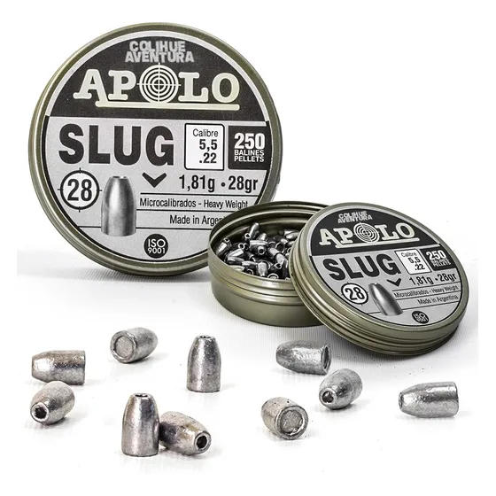 Balines Puntas Apolo Slug Cal 5,5mm - 28gr X250u