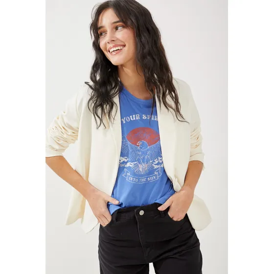 Blazer De Creppe Amira Largo Rimmel