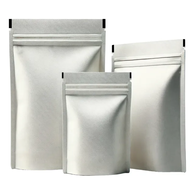 Doypack Papel Kraft Blanco Alta Barrera 18x12 Cm Pack X 100