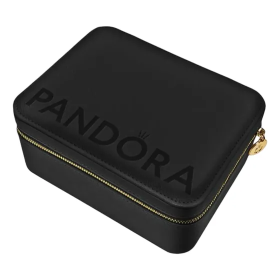 Joyero Pandora Always On ,negro Original + Bolsa Negro Rosa