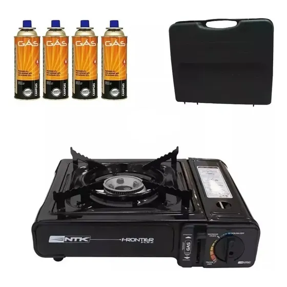 Fogareiro A Gás Refil/glp Fogão Portátil Camping Ntk +4refil