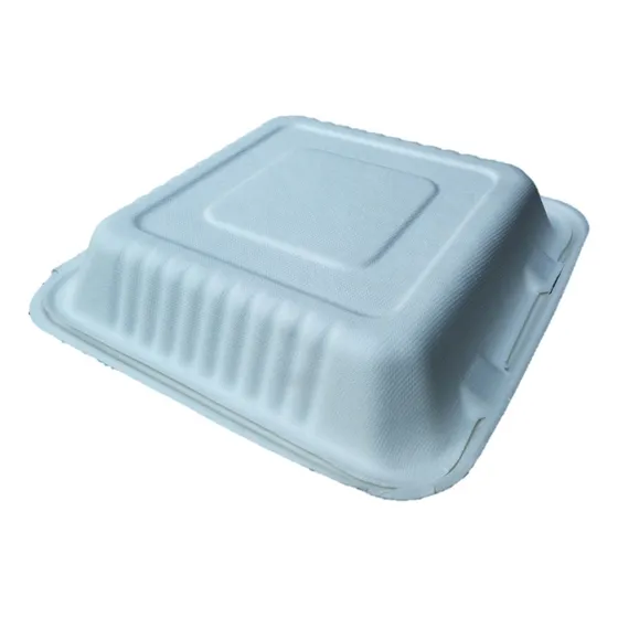 200 Pzas Contenedor Desechable Biodegradable 8 Pulgadas Liso