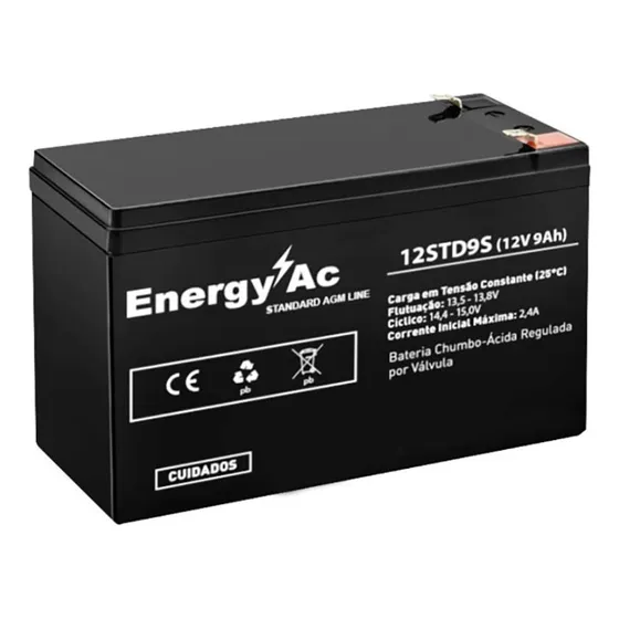 Bateria 12v 9ah No Break Apc Sms Ts Shara Intelbras Nobreak