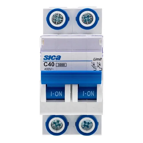 Llave Termica Bipolar Termomagnetica 2x40 Sica 40 40a 2x40a Color Blanco Corriente nominal 40 A Voltaje nominal 415V