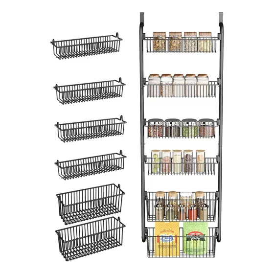 Organizador Estante Despensa Puerta Cocina Baño 6nivel Negro