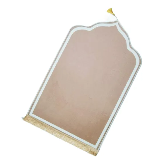 Tapete De Oração Elegante Tapete De Chão Com Borla Bege