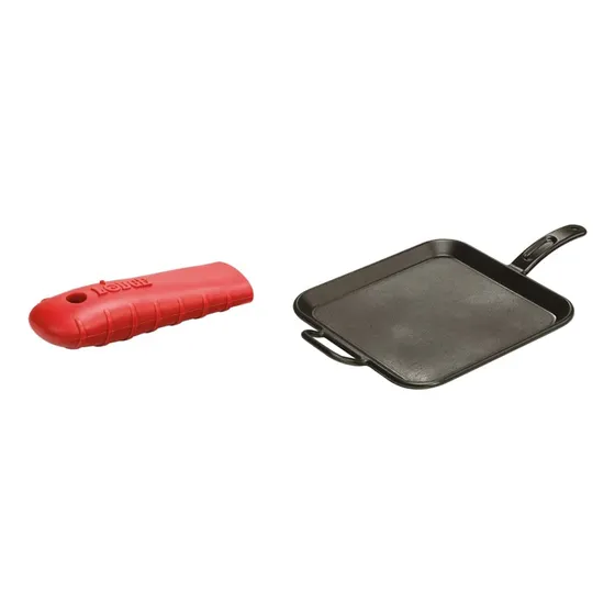 Lodge Plancha Cuadrada Hierro Fundido Sazonado 12  Soporte