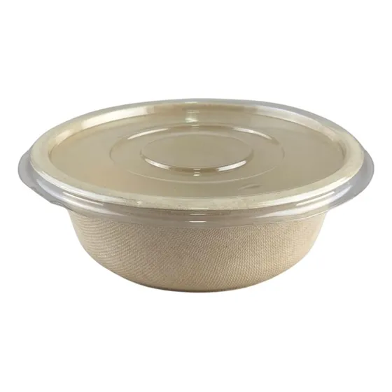 Bowl De Fibra Con Tapa 600cc.  X 50 Unidades