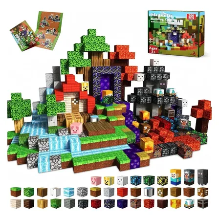 Jogo Blocos Magnéticos De Montar 200 Peças 1