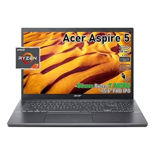 Laptop Acer Aspire 5 15.6  Slim 8-core Amd Ryzen7 5825u Amd