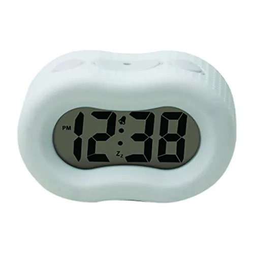 Reloj Despertador Digital Goma Exterior Para Dormitorio Luz