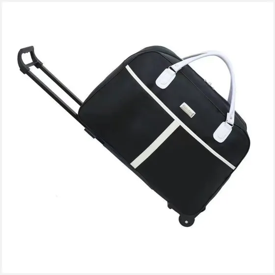 Mala De Viagem Feminina Bolsa De Mão E Rodinhas Bordo 40 Litros Sacola Tokshop Reforçada Resistente Espaço Para Roupas Calçados Nf Cor Preto