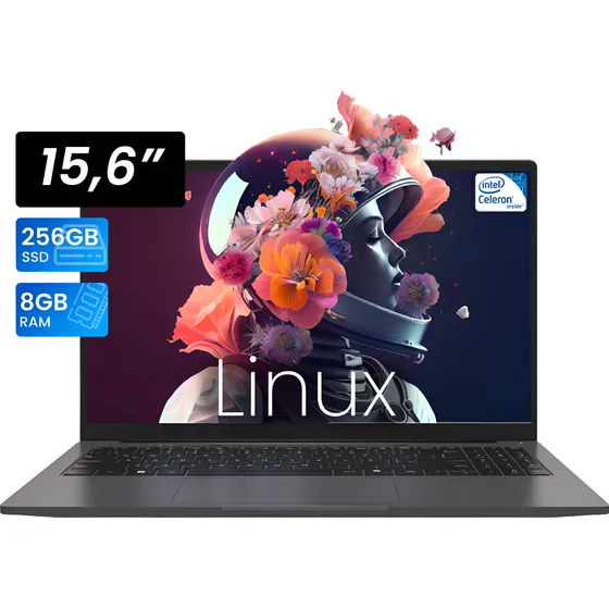 Notebook Linux Intel N4020 8gb Ram 256gb Ssd 15.6 Pulgadas