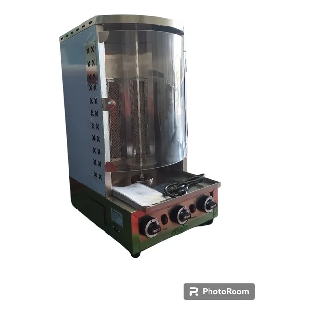 Máquina De Shawarma A Gas Con Motor Eléctrico Acero Inoxidab