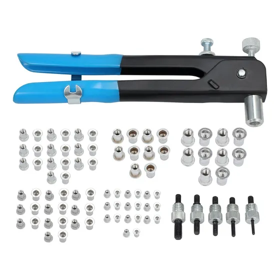 Kit Remachadora Tuerca 86 Piezas M3 A M8 Remache Ciego
