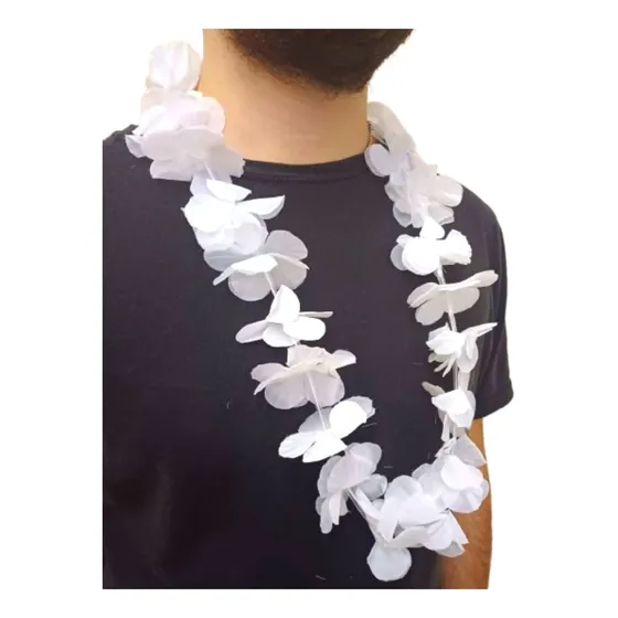 12 Collares Hawaianos Blancos