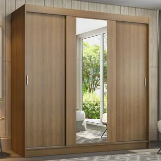 Guarda-roupa Casal Madesa Reno 3 Portas Correr Com Espelho R Cor Rustic Guarda-roupa Casal Madesa Reno 3 Portas Correr Com Espelho R Cor Rustic