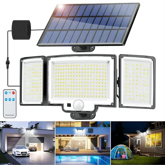 328 Led Lámpara Solar Exterior Jardin Pared Sensor Luz LLINPI