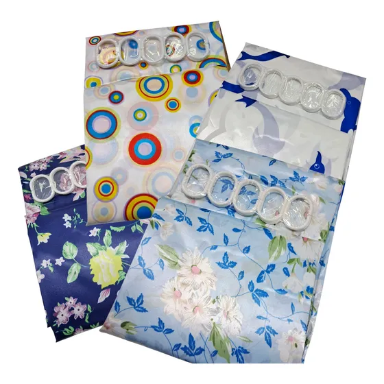 Cortina De Baño Ducha Con Sus Ganchos Somos Tienda