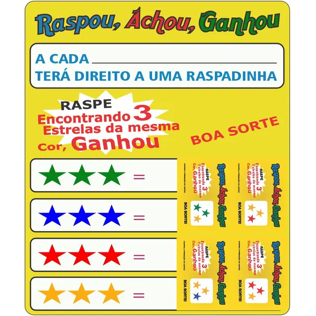 2 Kits De Raspadinhas Da Sorte / Premiadas / Promocionais
