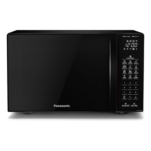 Microondas Panasonic Dupla Refeição 34l Black Glass - Nn-st66nbru 220v Microondas Panasonic Dupla Refeição 34l Black Glass - Nn-st66nbru 220v