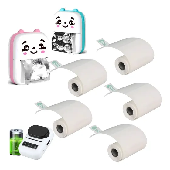Rollos Térmicos Autoadhesivos Pack X5 Mini Impresora Térmica