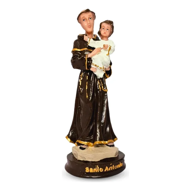Imagem Santo Antonio Padua Resina Para Altar 15cm