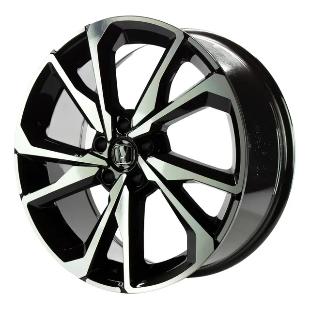 Rodas Honda Civic Si Aro 18 5x114 Gt7 4 Rodas Jogo Cor Preta Diamantada