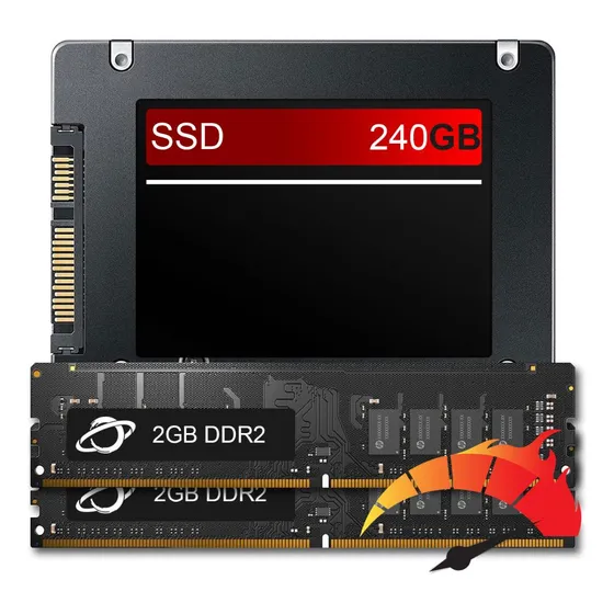 Kit Upgrade De Alto Desempenho - Ssd 240gb + 4gb Ram Ddr2