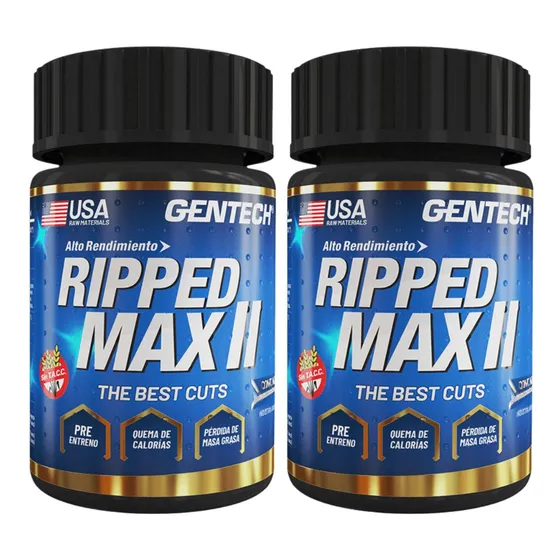 2 Ripped Max I I  Gentech 120 Fat Burner Quemador De Grasas