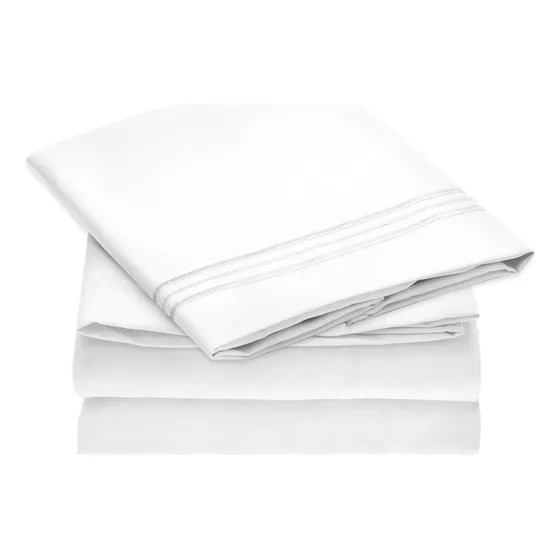 Sabana 1800 Hotel Ultra Suave + Funda Bordada Varias Medidas