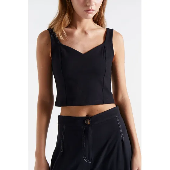 Crop Top De Mujer Con Escote De Corazón Slim Fit Desiderata