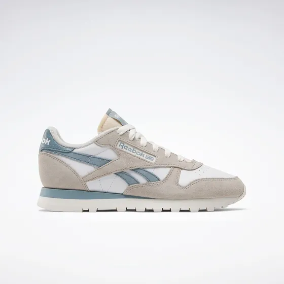 Zapatillas Reebok Classic Leather Gris Y Azul Mujer