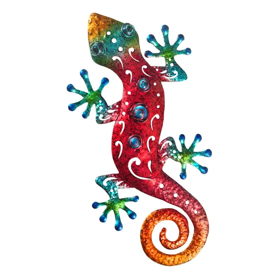 Tuokiuhn Metal Aire Libre Rojo Gecko Decoracion Pared Jardin