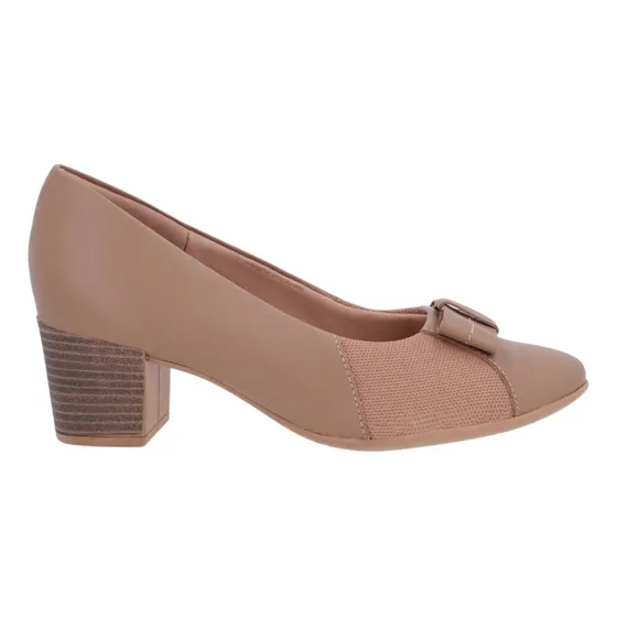 Sapato Scarpin Feminino Confort Em Couro Usaflex - Marrom