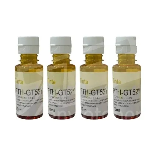 Kit 4 Tintas Compatible Con Gt52 Amarillo 115 410 415