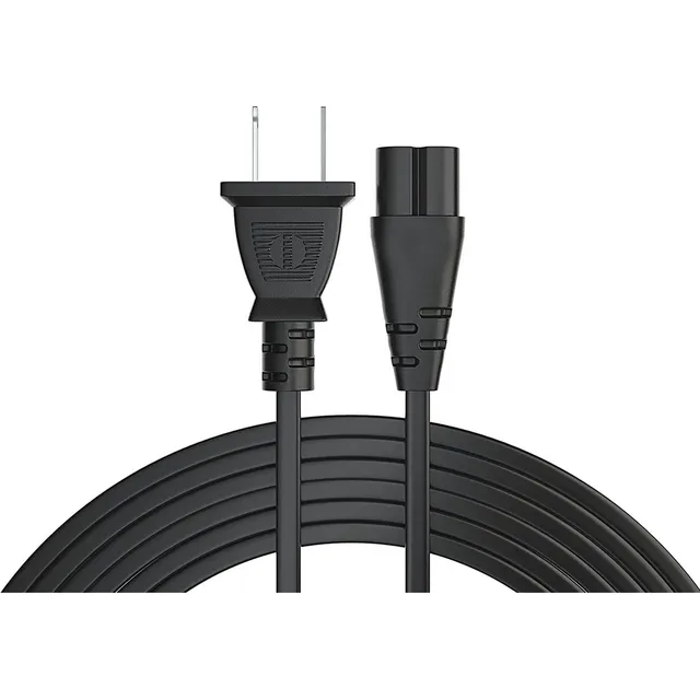 Gio LXT3M Cable De Alimentación Dos Polos No Polarizado Para Cargador De Laptop Xbox Playstation Impresora, Bocinas Tv Certificado Ul List 3mts