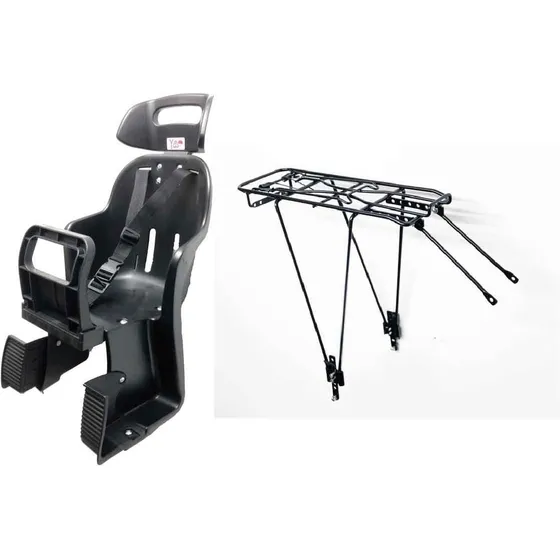 Combo Silla Trasera Con Porta Paquetes Bicicleta Con Cambios