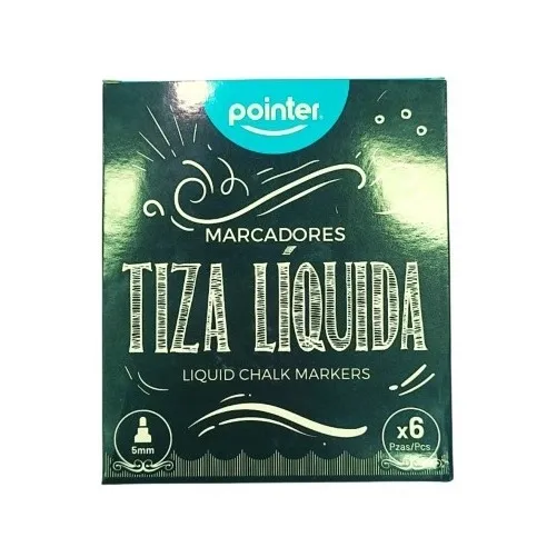 Tizas Liquidas Pointer Para Vidrios, Pizarras... 6 Piezas