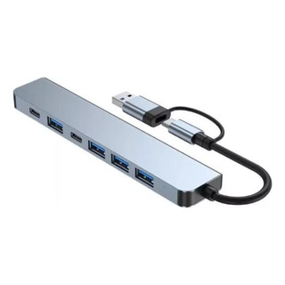 Adaptador Usb 3.0 7 Em 1 Tipo C Splitter, 5w, Hub Pd Adaptador Usb 3.0 7 Em 1 Tipo C Splitter, 5w, Hub Pd