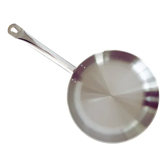 Sartén 26cm Profesional De Acero Inoxidable 304, Calibre 18/10 Grado Alimenticio, Triple Fondo Apto Para Estufas De Inducción, Uso Industrial Profesional, 26cm Diam X 4.7cm Alto. Acabado Cepillado
