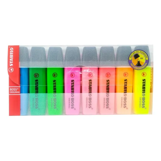 Marcador Resaltador Stabilo Colores Neón De Punta Biselada Viva X Unidad