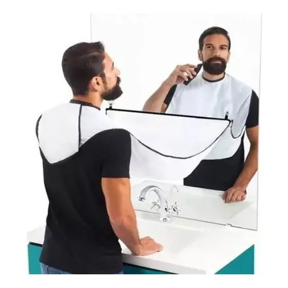 Capa Delantal Para Afeitar Barba Con Ventosa Para Espejo